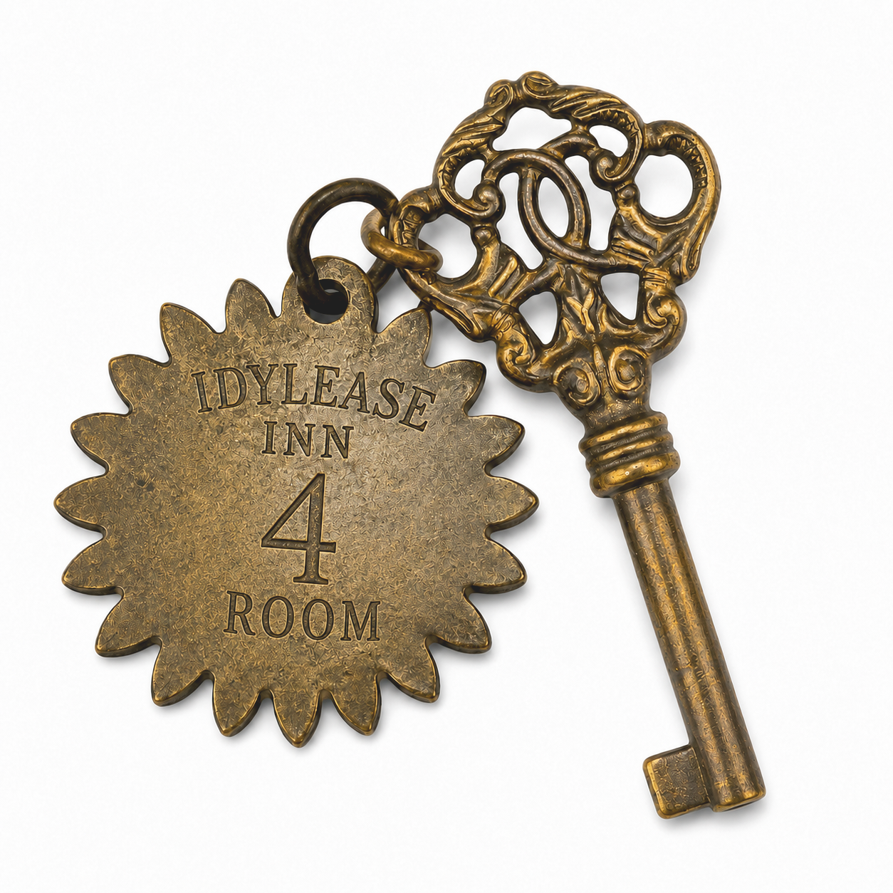 Antique Idylease room 4 key and room tag