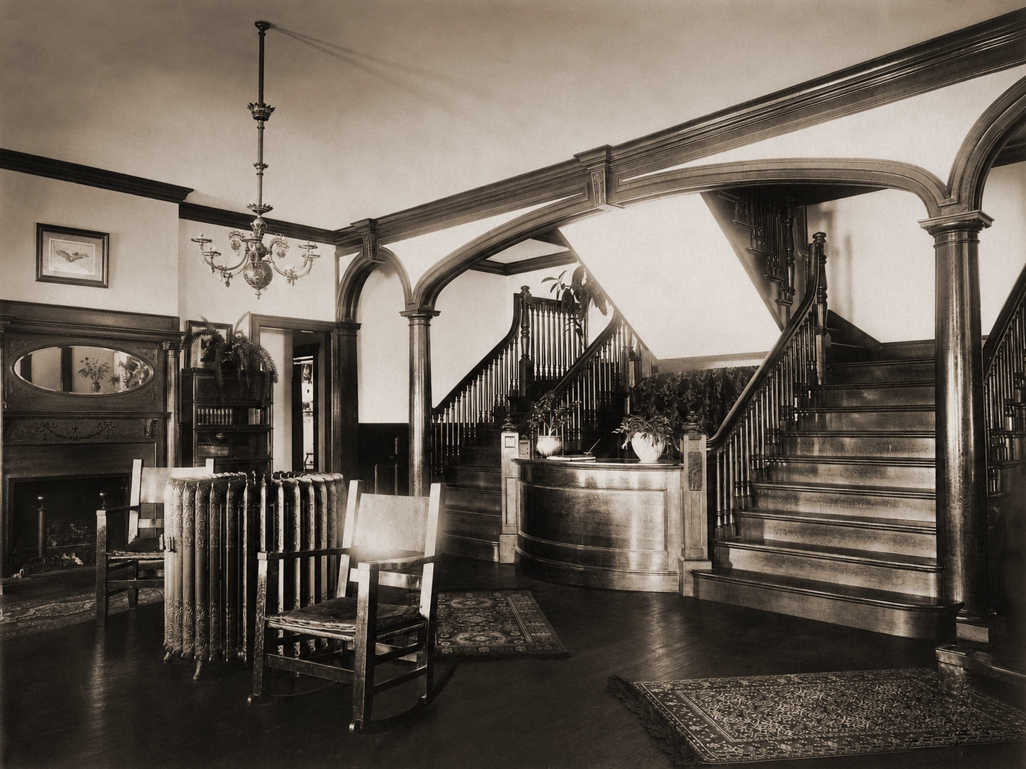 Architectural detail of the Idylease lobby entrance
